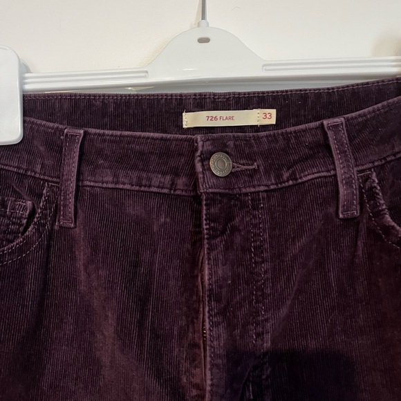 Elegant Corduroy Flare Pants - Deep Purple - Picture 2 of 4